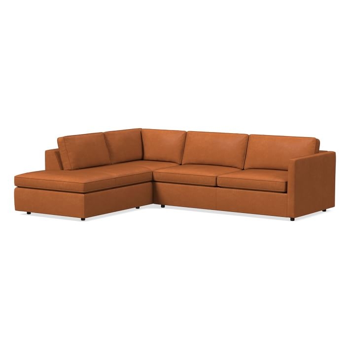 Harris 2.5-Seat Left Arm 2-Piece Terminal Chaise Sectional, Vegan Leather, Saddle, Concealed Support - Image 0