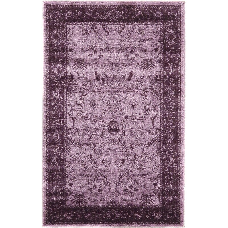 Shailene Oriental Dark Purple/Light Purple Area Rug - Image 0