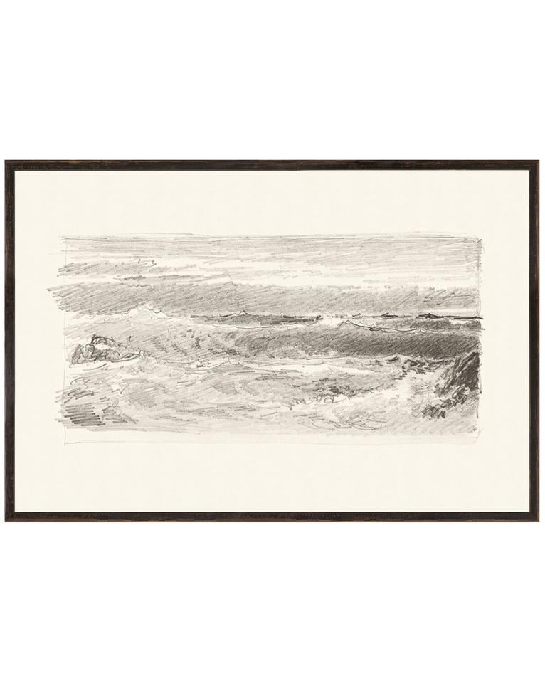 Sketched Seascape, Wall Art, 31" x 21" - Image 0