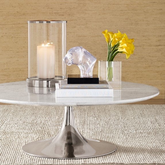 Tulip Coffee Table, Polished Nickel Base - Image 0