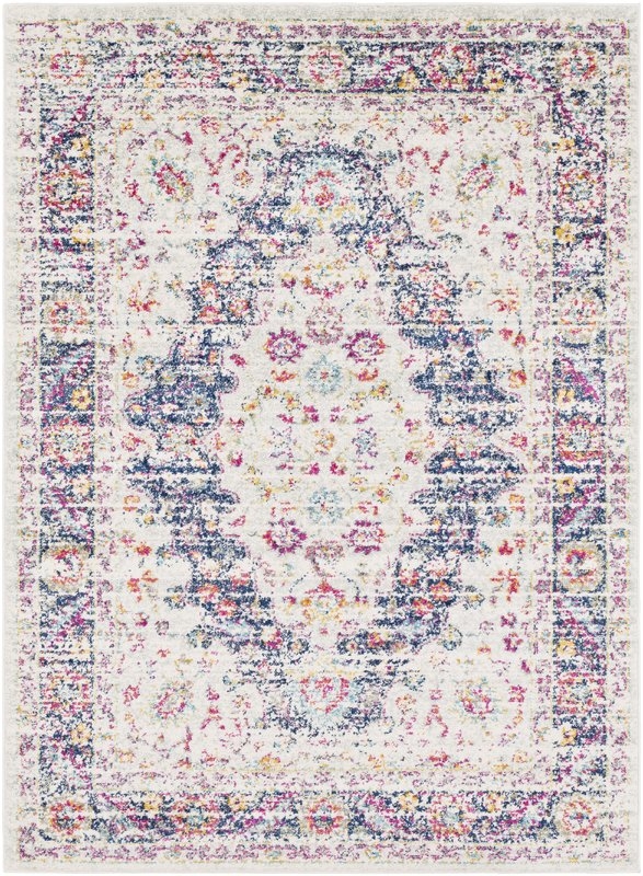 Almonte Distressed Pink/Navy Area Rug - Image 0