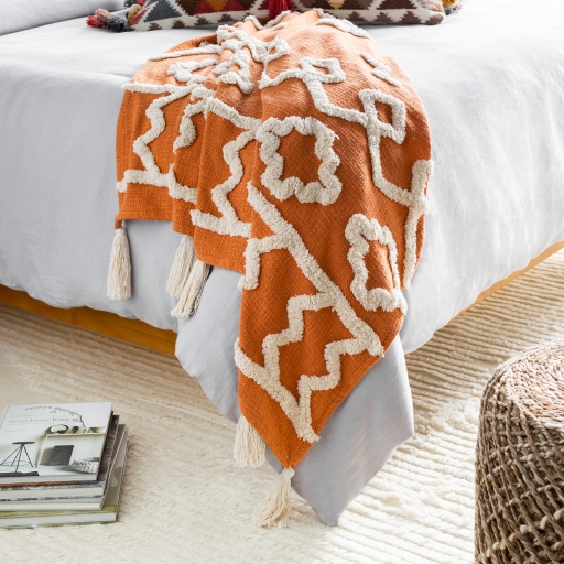 Tut Throw Blanket, Orange - Image 1
