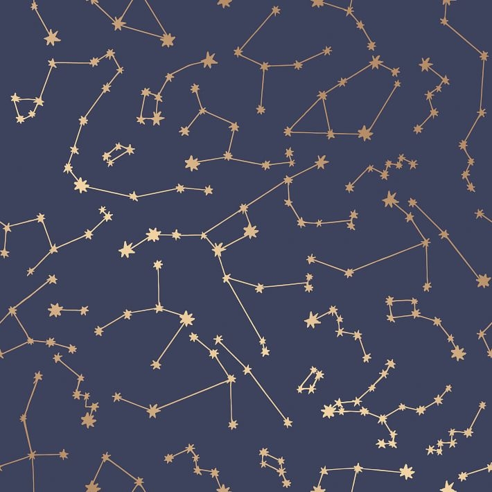 Tempaper Peel & Stick Constellations Wall Paper, Navy - Image 0