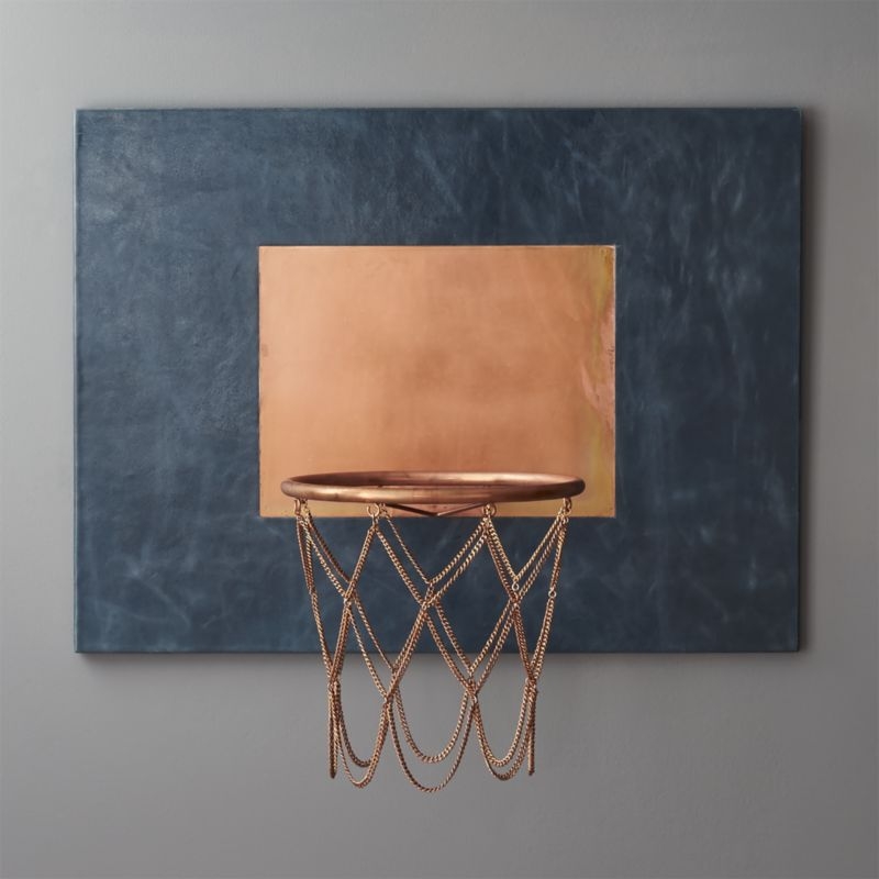 Navy Leather And Copper Basketball Hoop - Image 5