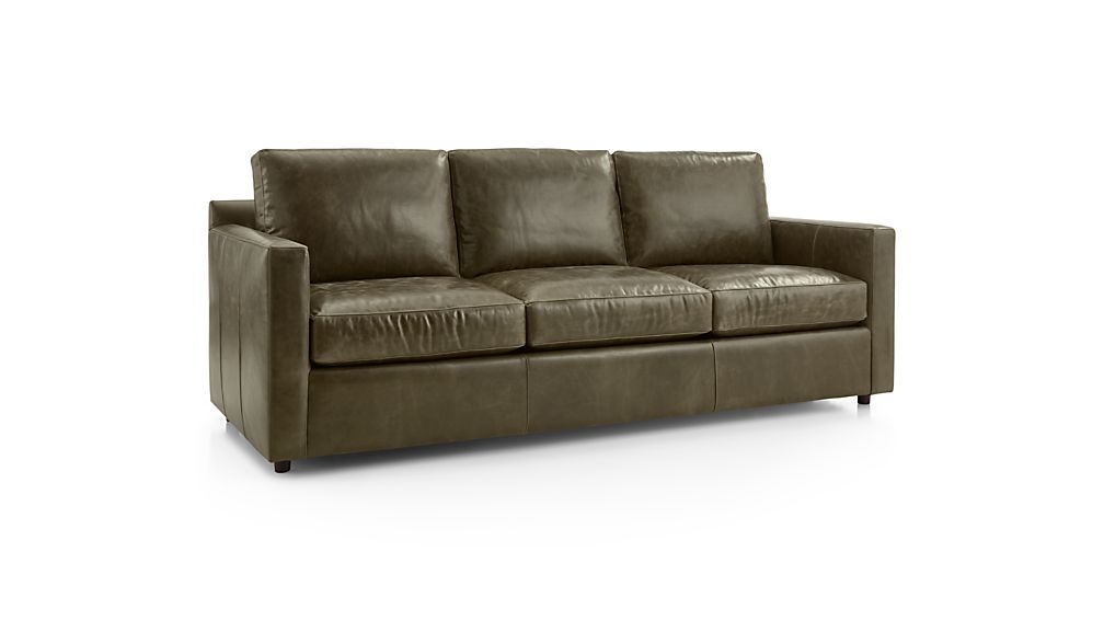 Barrett Leather 3-Seat Track Arm Sofa - Image 0