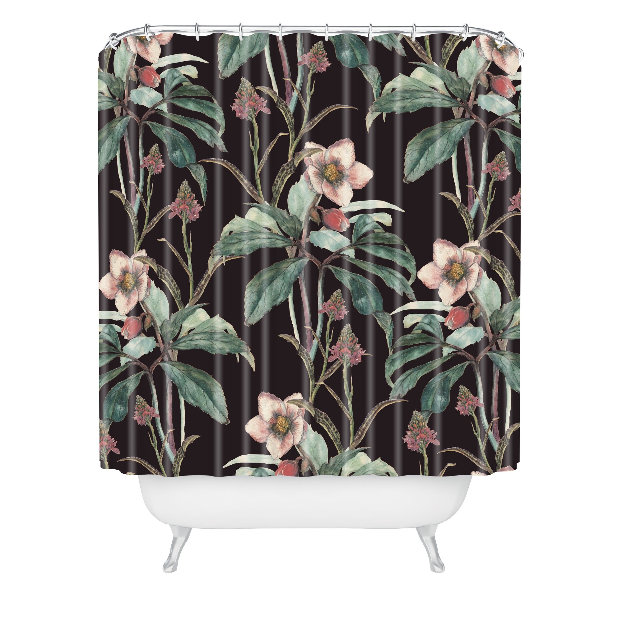 Dramatic Garden by CayenaBlanca - Shower Curtain Standard 71" x 74" with Liner and Rings - Image 0