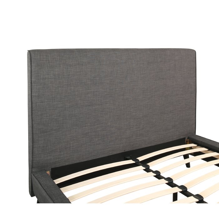Newfane Upholstered Platform Bed, Queen, Gray - Image 2