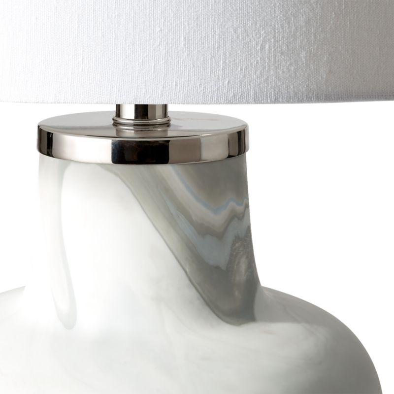 Large Marblized Grey Table Lamp - Image 3