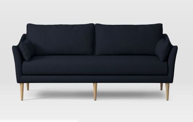 Antwerp 76" Sofa, Twill, Black Indigo, Almond, - Image 0