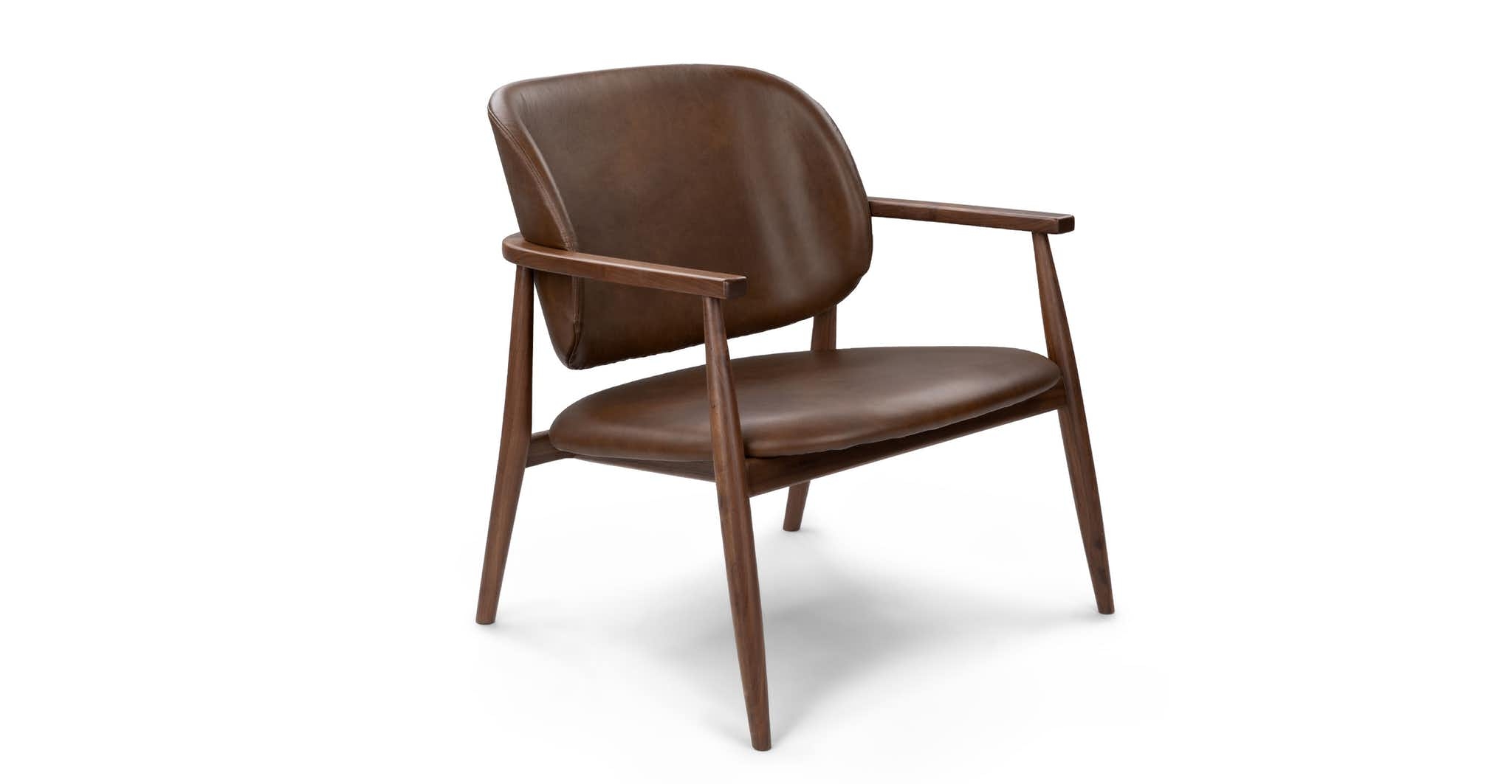 Levo brown leather lounge chair - Image 0