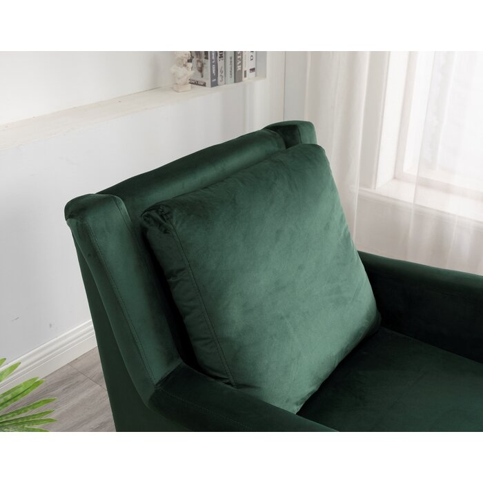 Barbatti 30" W Tufted Velvet Polyester Armchair - Image 3