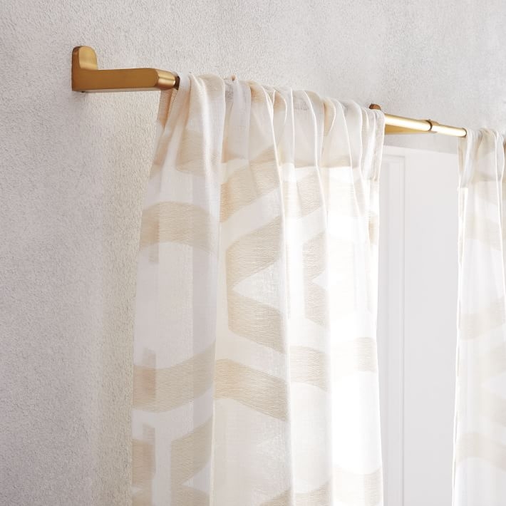 Semi-Sheer Clipped Jacquard Curtain - Ivory - Image 1