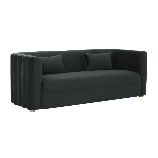 Callie Black Velvet Sofa - Image 0