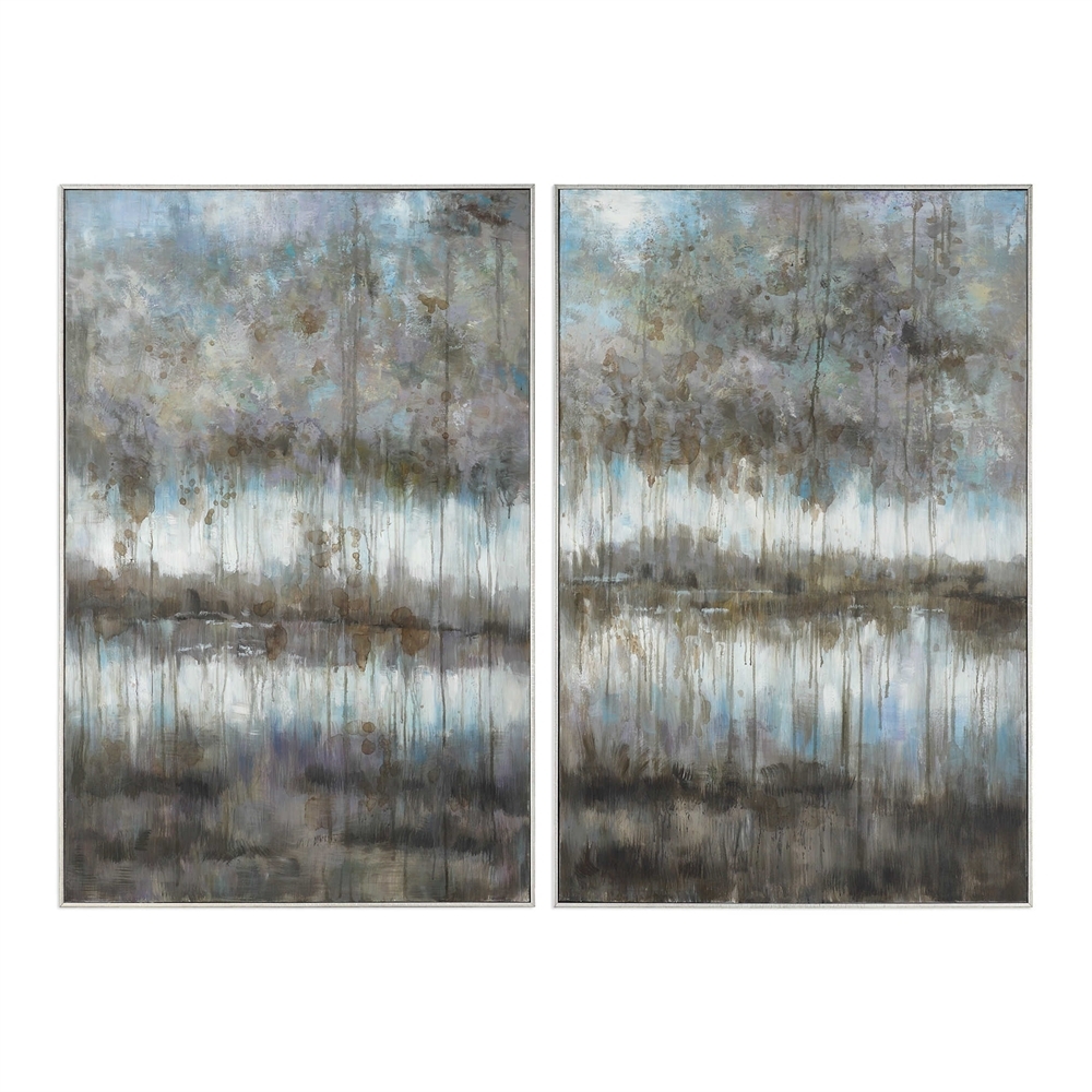 Gray Reflections Hand Painted Canvas - Image 1