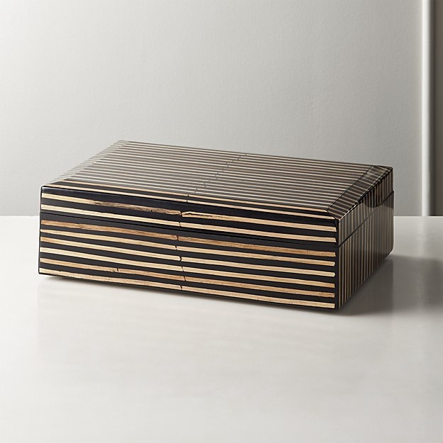 mar rattan striped box large - Image 0