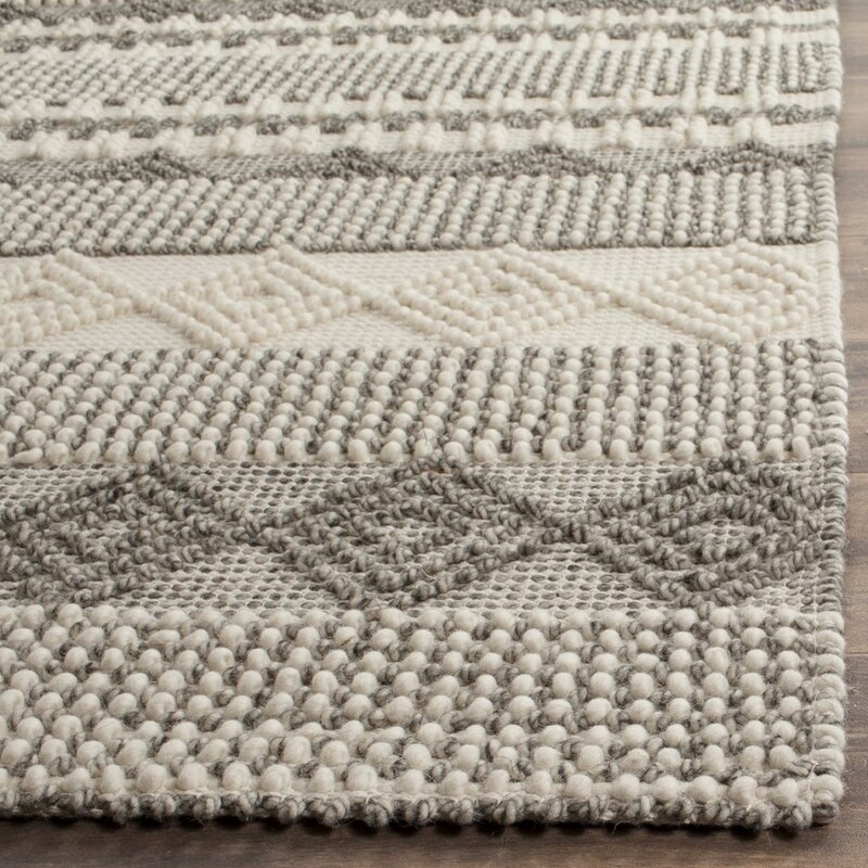 Billie Striped Handmade Flatweave Gray/Ivory Area Rug - Image 2