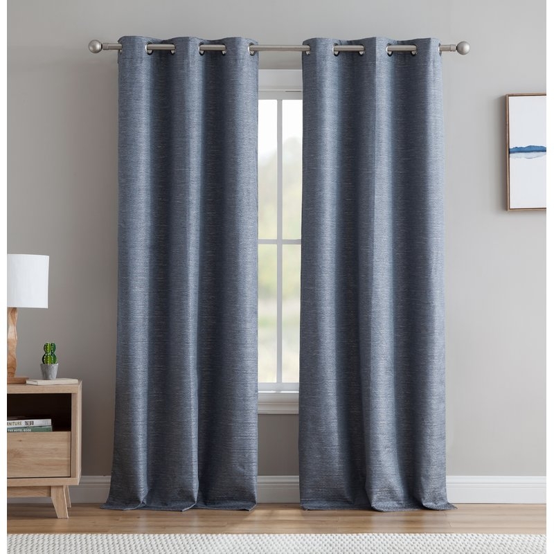 Middlewich Textured Solid Max Blackout Thermal Grommet Curtain Panels (Set of 2) - Image 0