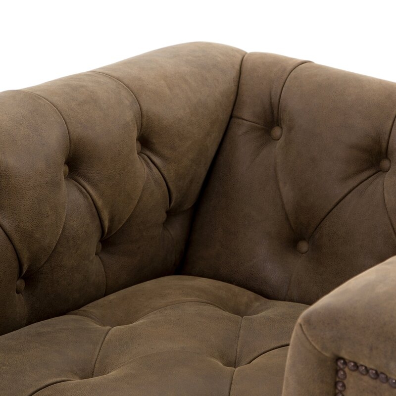 Union Rustic Ila Swivel 20.5" Armchair Upholstery Color: Umber Gray - Image 1