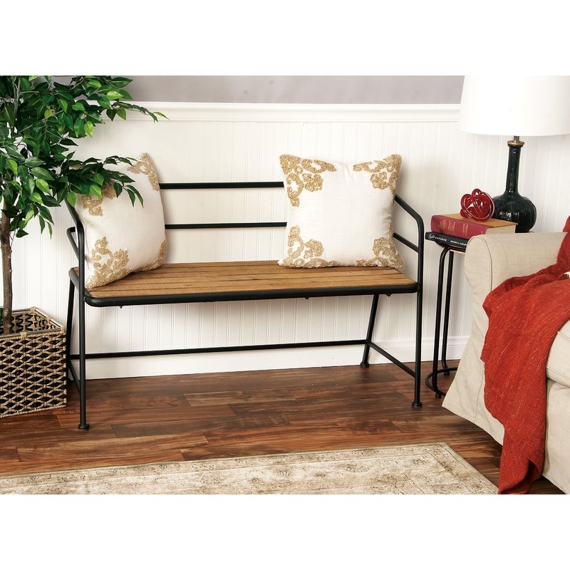 Idell Metal and Wood Bench - Image 1