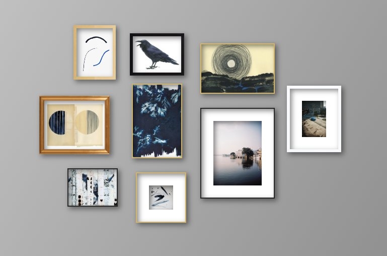 Moody Blues Gallery Wall - Frames Included - Image 0