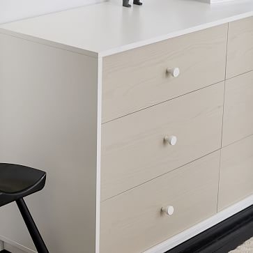 Milo Two Tone Storage Dresser, Pebble + Simply White - Image 1