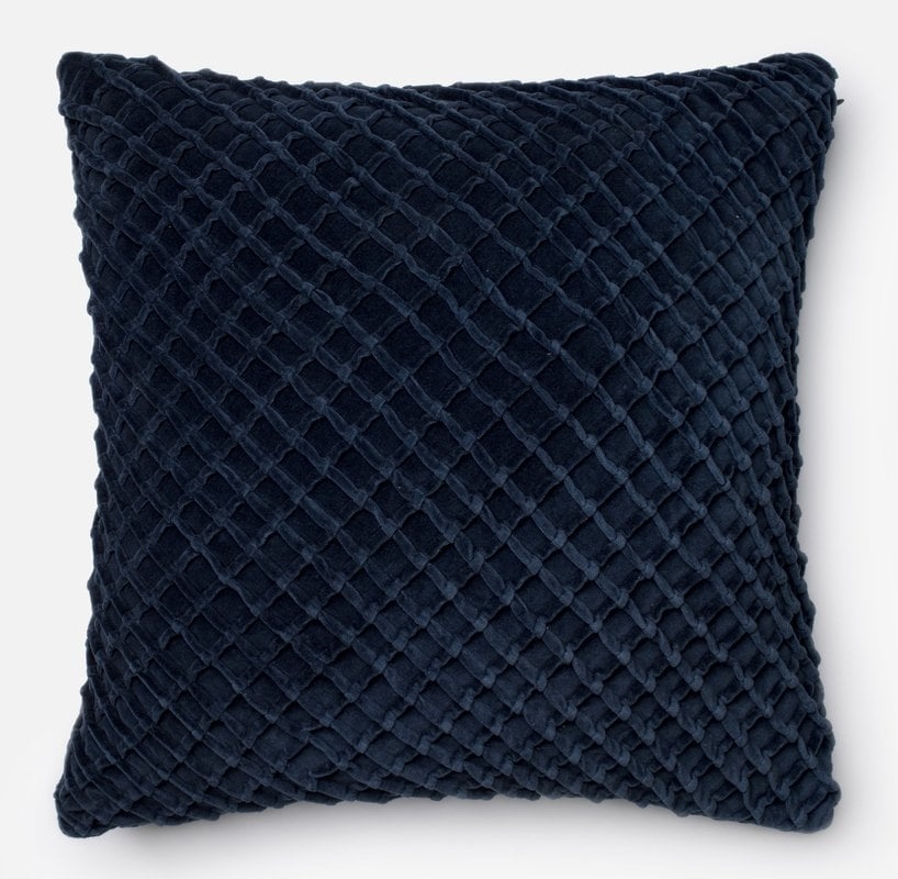 Guarascio 100% Cotton Pillow Cover - Navy - Image 0