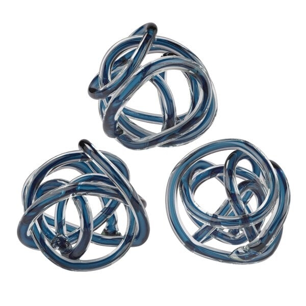 3 Piece Glass Knot Sculpture Set - Image 0