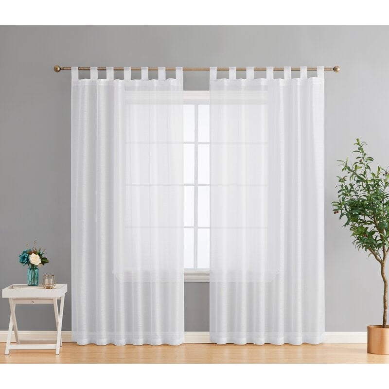 Corretta Semi-Sheer Tab Top Curtain Panels (Set of 2) - Image 0