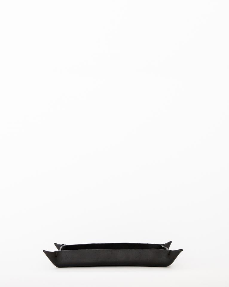 LEATHER CRAFTED TRAY - black, small - Image 0