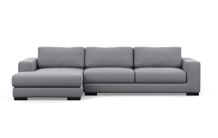 HENRY Sectional Sofa with Left Chaise - Dove Pebble Weave - Matte Black Wood Leg - 110" - Image 0