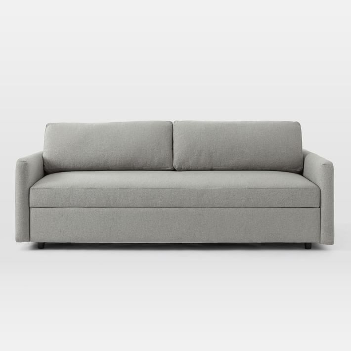 Clara Sleeper Sofa, Chenille Tweed, Feather Gray, Concealed Supports - Image 0