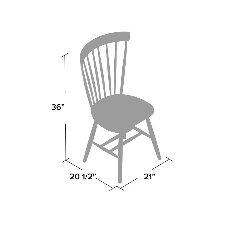 Spindle Solid Wood Windsor Back Side Chair (Set of 2) - Image 4
