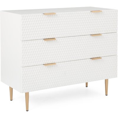 Aitkin 3 - Drawer Bachelor's Chest in White/Gold See More by Mercury Row® - Image 0