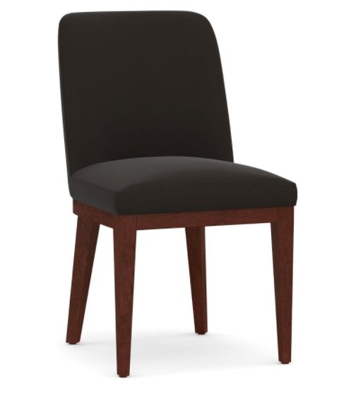 Layton Upholstered Dining Side Chair, Mahogany Leg, Performance Everydayvelvet(TM) Smoke - Image 0