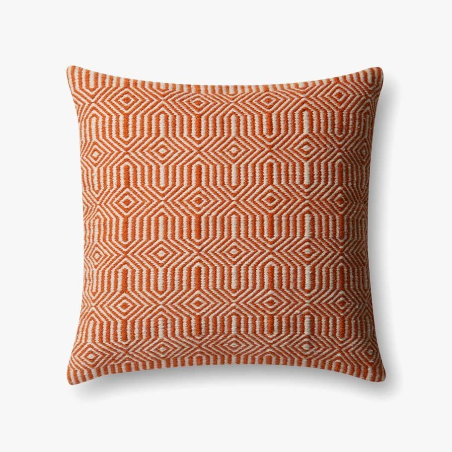 Loloi Pillows Orange / Ivory 22" x 22" Cover w/Poly - Image 0
