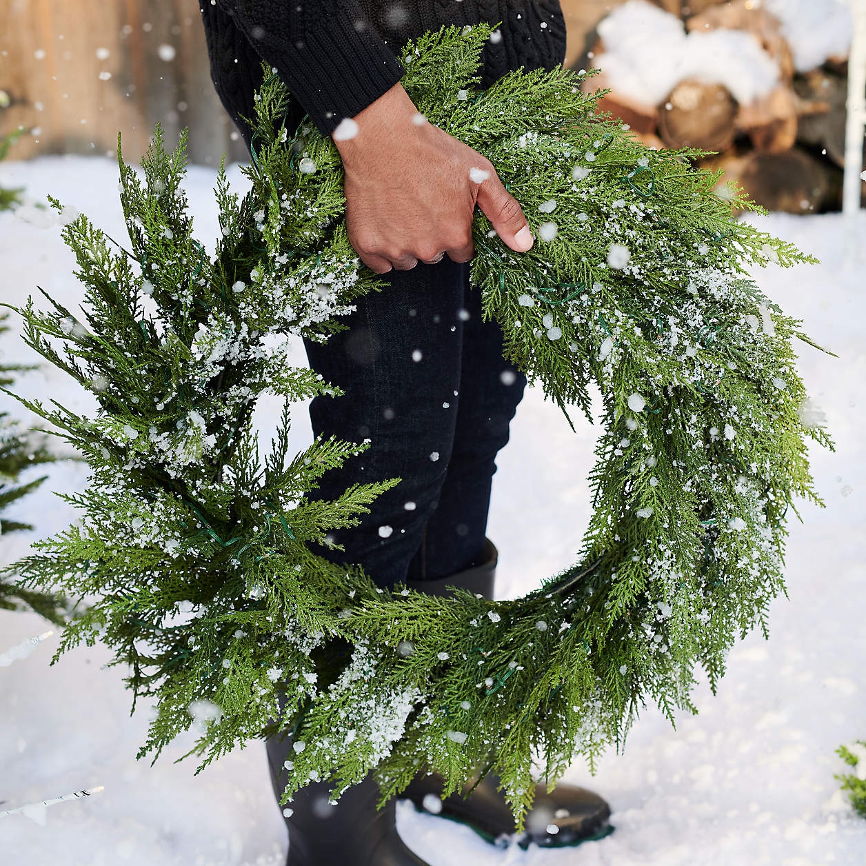 Faux Cypress Wreath 26" - Image 1