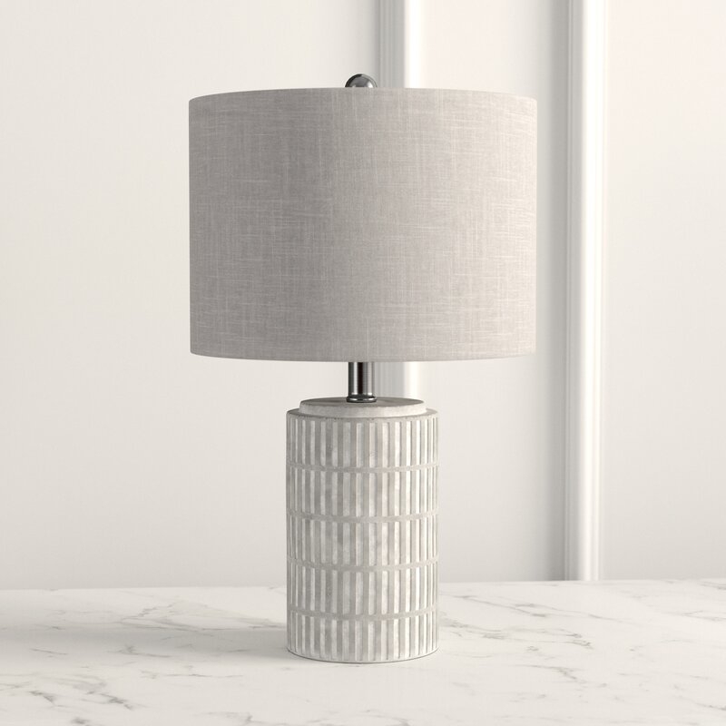 Chorale 21'' Distressed Gray/White Bedside Table Lamp - Image 1
