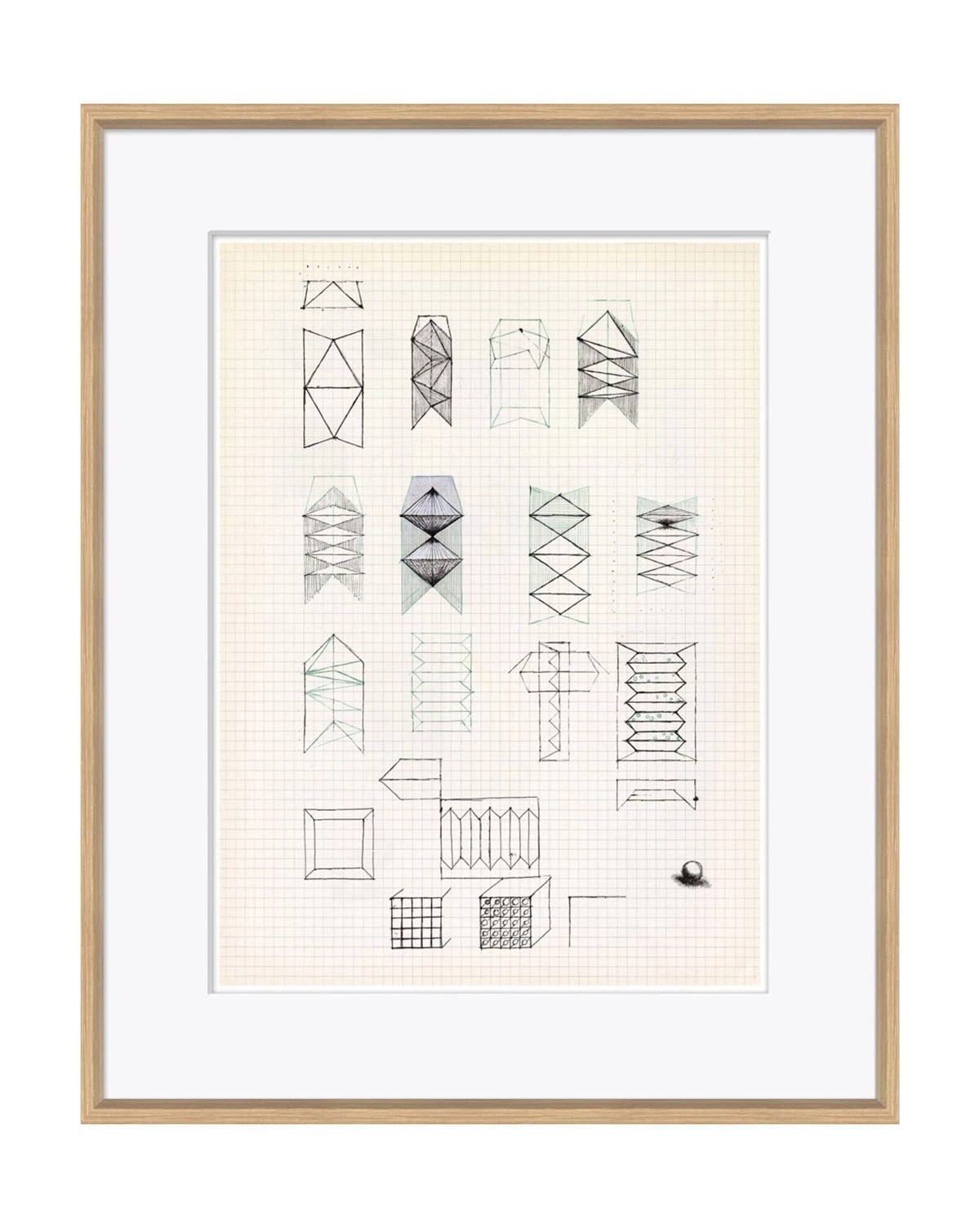 GEOMETRIC DOODLES FRAMED ART - Image 0