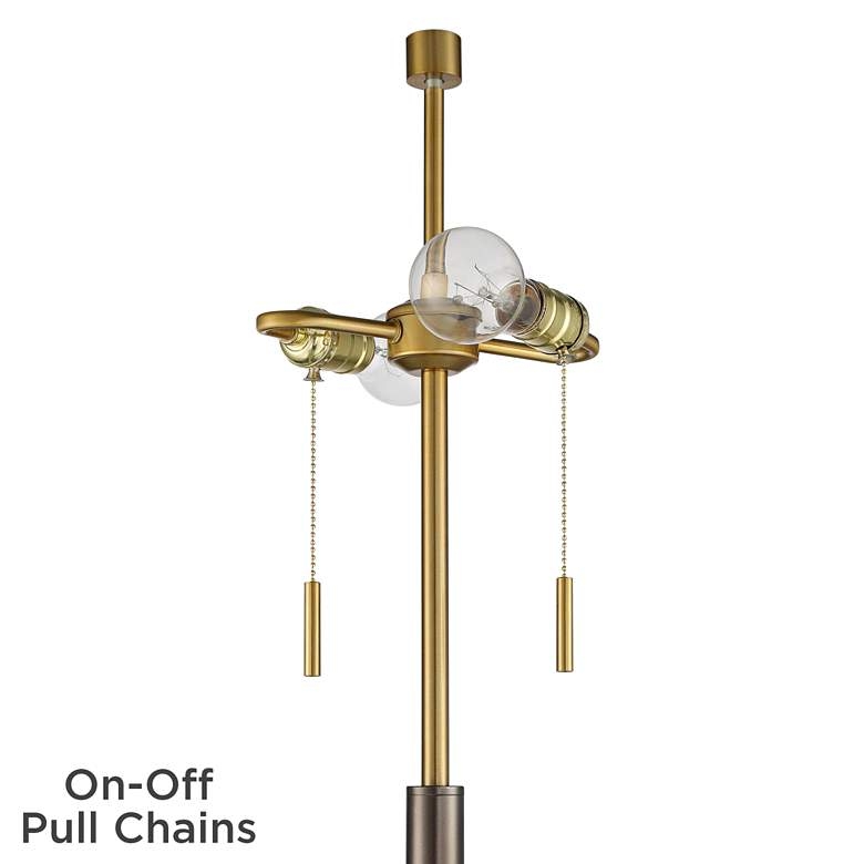 Possini Euro Keswick 2-Light Floor Lamp, Warm Gold & Gunmetal - Image 2