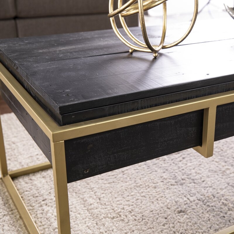 Macy Solid Wood Frame Coffee Table with Storage - Image 4