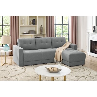 Abello 90" Right Hand Facing Modular Sectional with Ottoman - Image 0