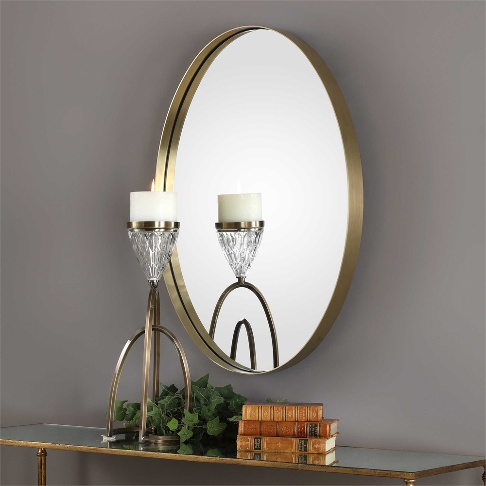 Pursley Brass Oval Mirror - Image 0