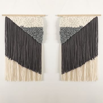 Slate Mirrored Pair Of Weavings - Image 0