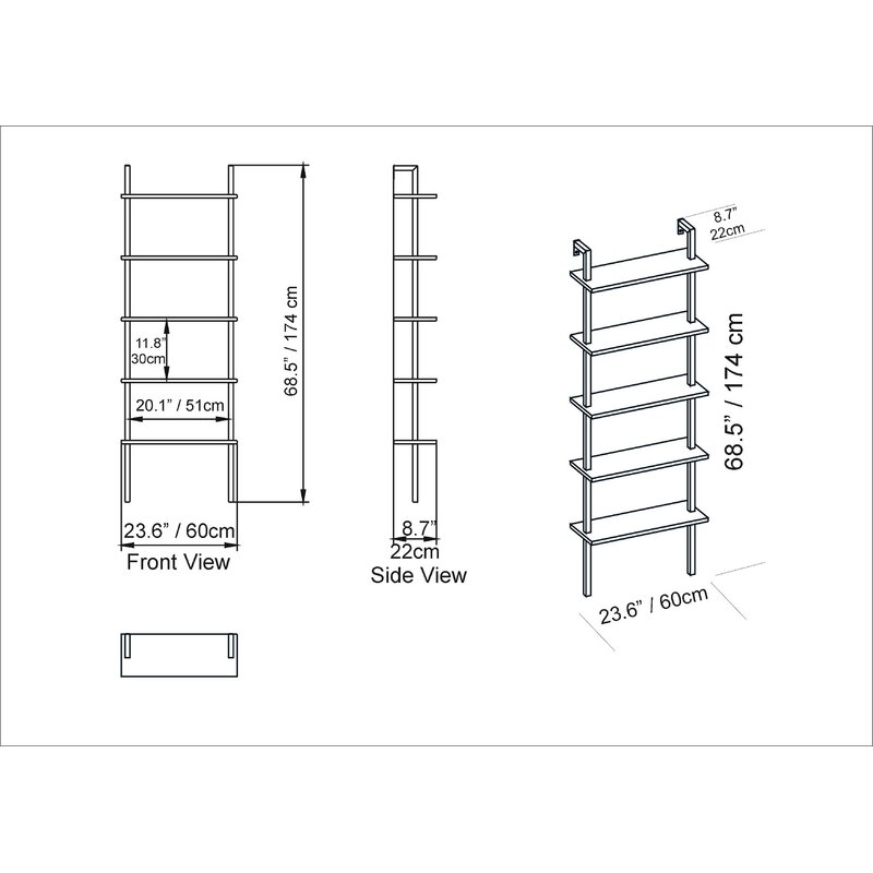 Innes 68.5" H x 23.6" W Ladder Bookcase - Image 1