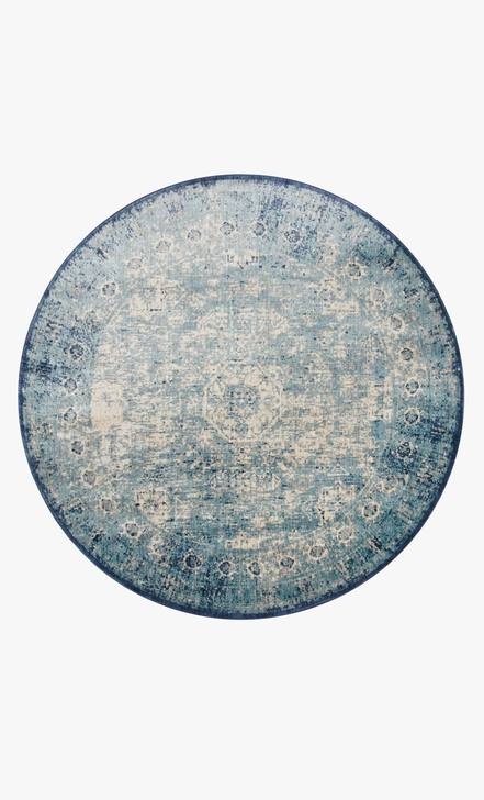 AF-14 LT. BLUE / IVORY Rug - 7'10 round - Image 0
