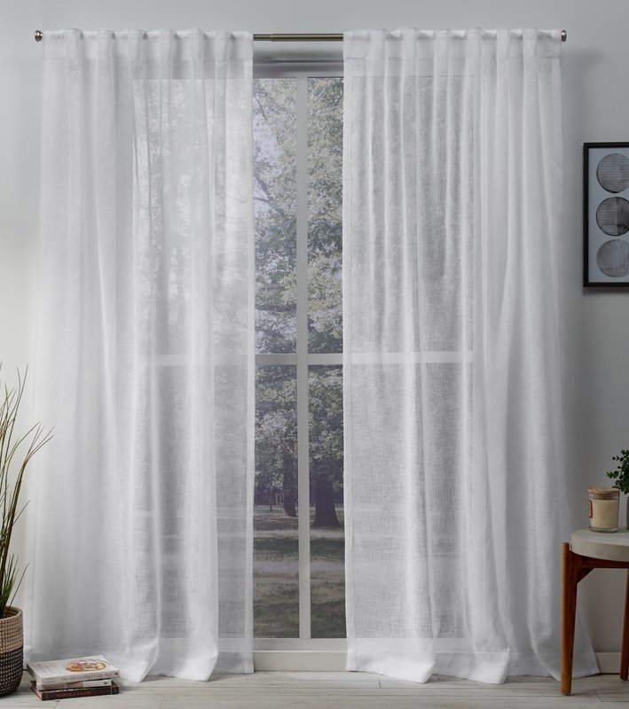 Mirfield Solid Color Sheer Tab Top Curtain Panel - Set of 2 - Image 0