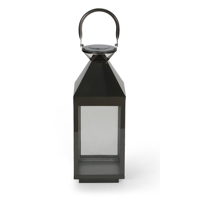 Jessica Modern Stainless Steel Outdoor Lantern - Image 0