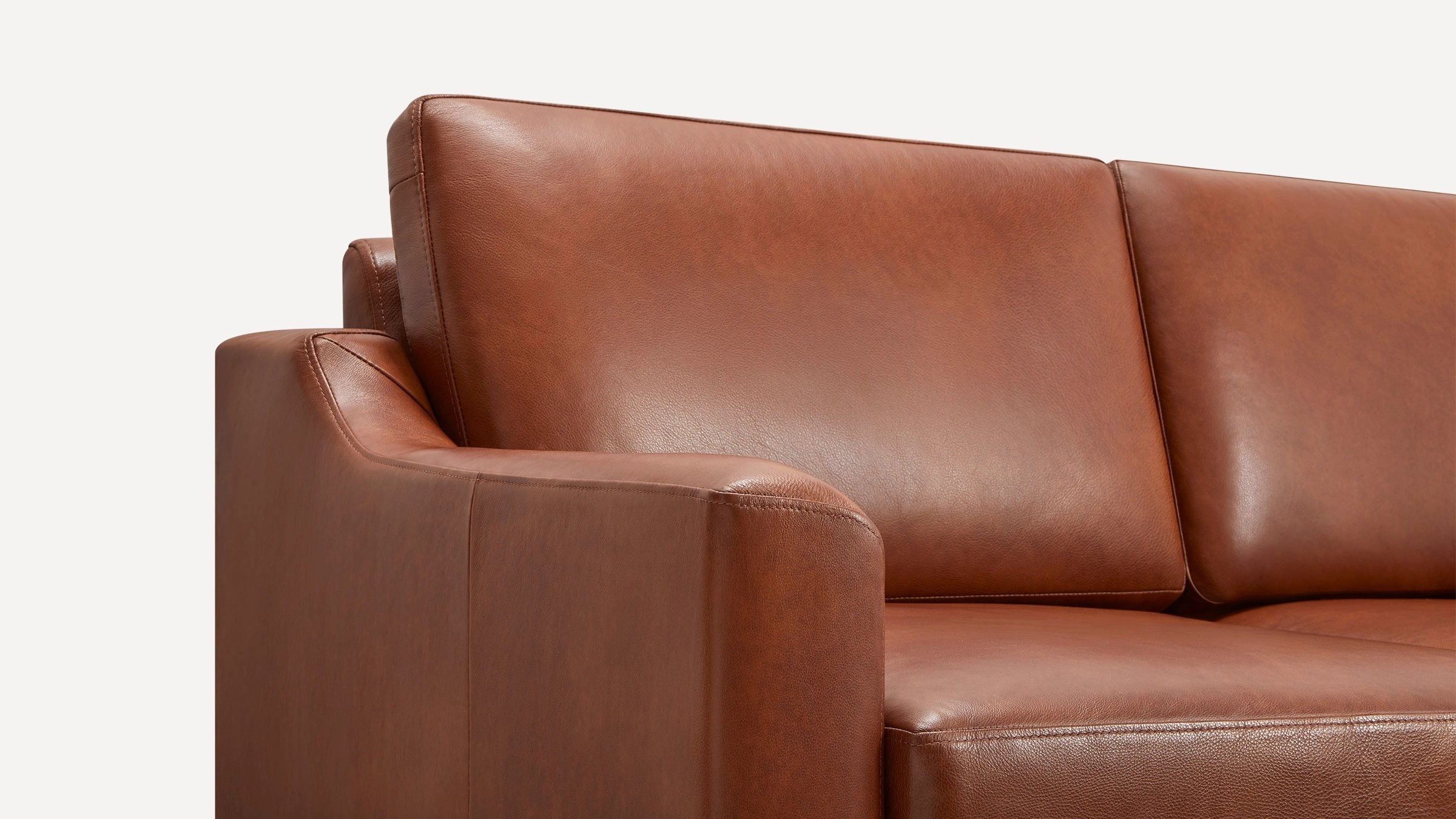 Burrow Nomad Leather King Sofa and Ottoman - Image 2