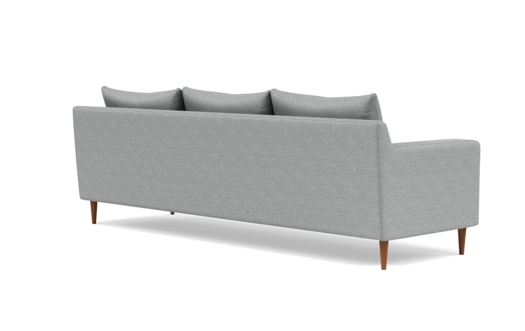 Custom Sloan 3-Seat Sofa in Performance Pebble Knit Dove (Kid & Pet Friendly) with Oiled Walnut Tapered Round Wood Legs - 95" - Image 2