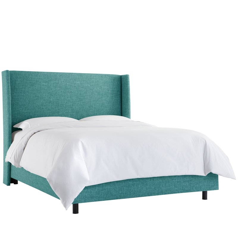 Alrai Upholstered Panel Bed, Twin in Zuma Peacock - Image 0